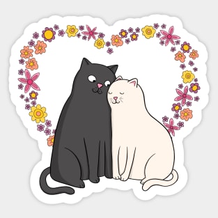 Cute Cat Couple Sticker